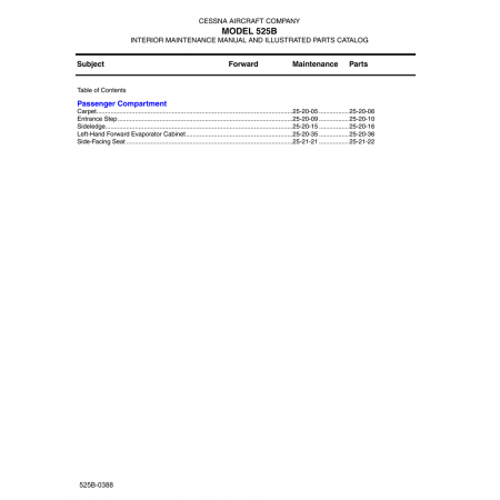 Aviation Part 525B-0388 for Cessna 525B Aircraft