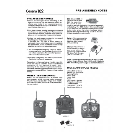 Aviation Part ACE8417 for Cessna 182 Skylane Aircraft
