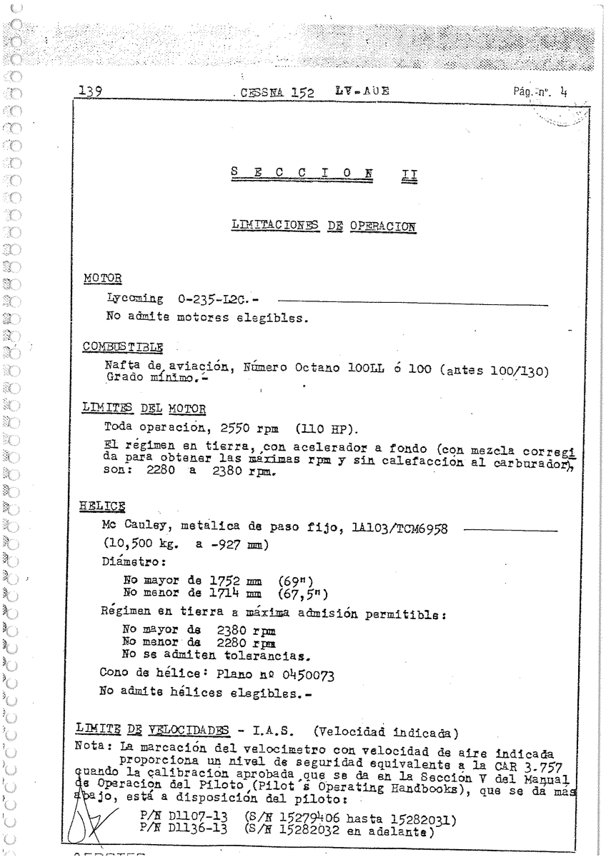 Aviation Part D1107-13 for Cessna 152 Aircraft