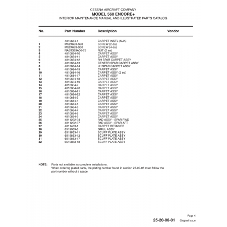 Aviation Part 4810684-2 for Cessna 560 Aircraft Aviation Part 4810684-2 for Cessna 560 Aircraft