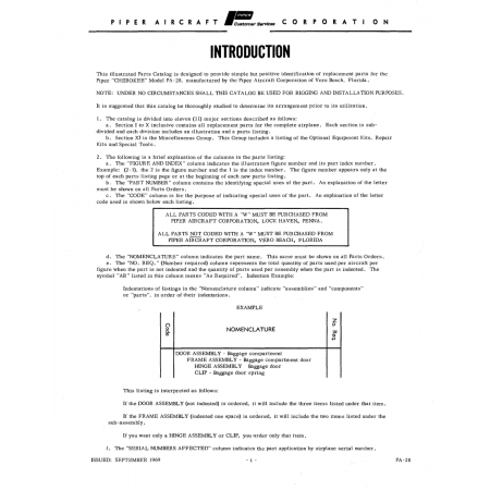 Aviation Part PA-28 for Piper PA-28 Cherokee Aircraft Aviation Part PA-28 for Piper PA-28 Cherokee Aircraft