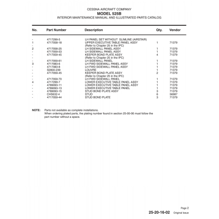 Aviation Part S2800-239 for Cessna 525B Aircraft Aviation Part S2800-239 for Cessna 525B Aircraft