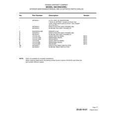 Aviation Part 101016-103 for Cessna 560XL Aircraft