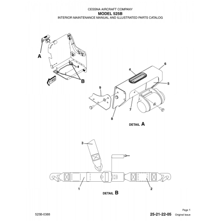 Original Issue 25-21-22-05 for Cessna 525B Aircraft