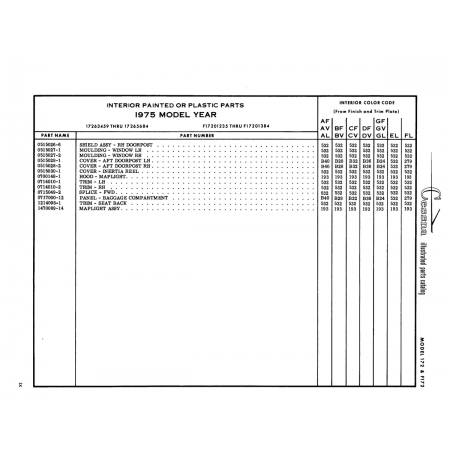 0515027-2 — Moulding - Window RH for Cessna 172 Skyhawk