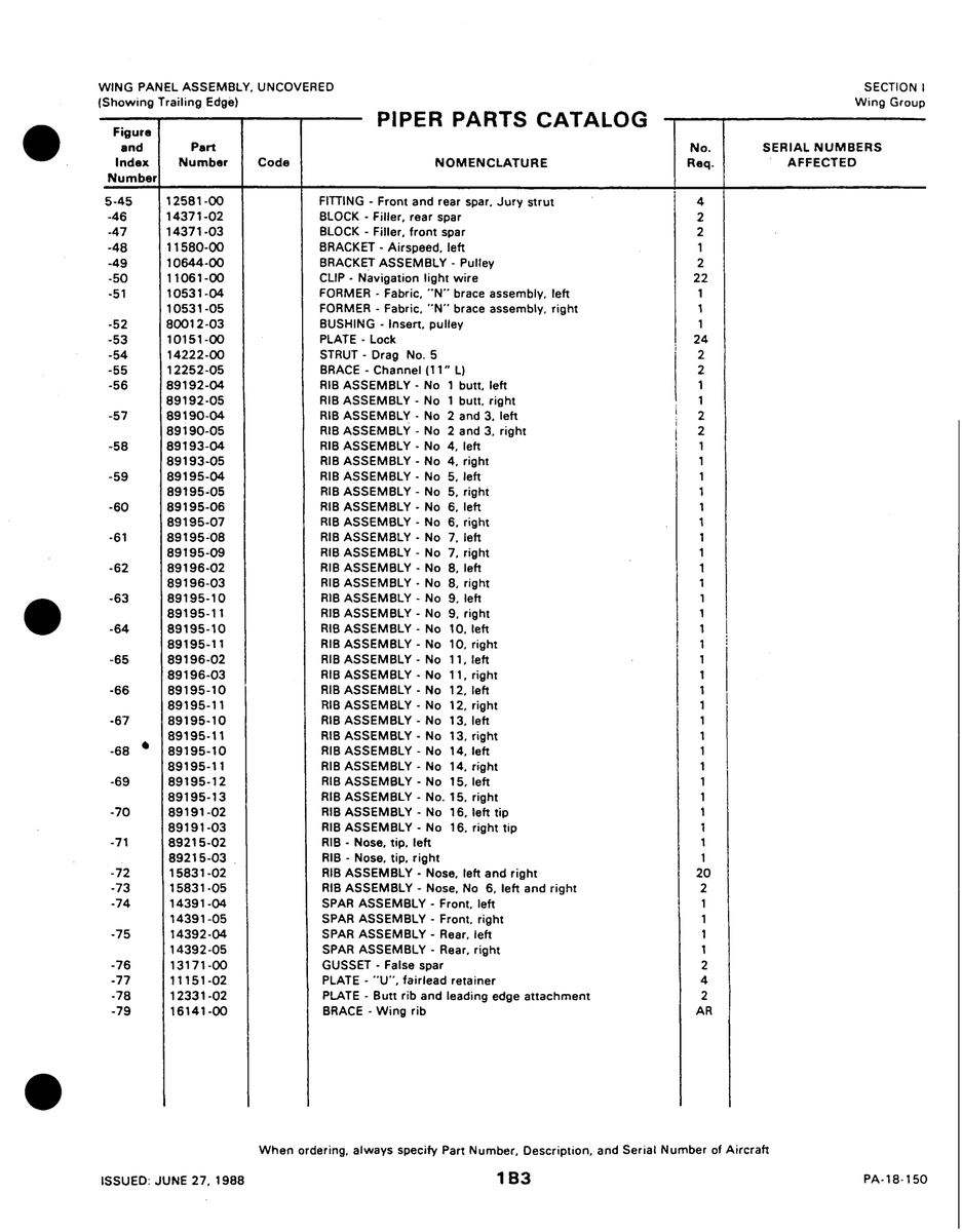 Aviation Part 11151-02 for Piper PA-18-150 Aircraft