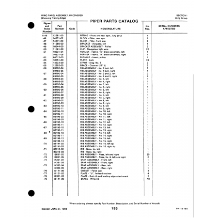 Aviation Part 11151-02 for Piper PA-18-150 Aircraft Aviation Part 11151-02 for Piper PA-18-150 Aircraft
