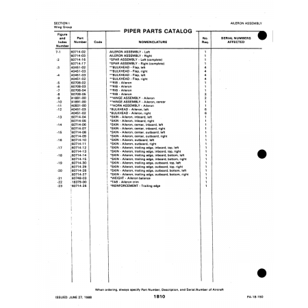 Aviation Part 160714-10 for Piper PA-18-150 Aircraft Aviation Part 160714-10 for Piper PA-18-150 Aircraft