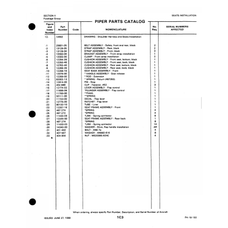 Aviation Part 12293-48 for Piper PA-18-150 Aircraft