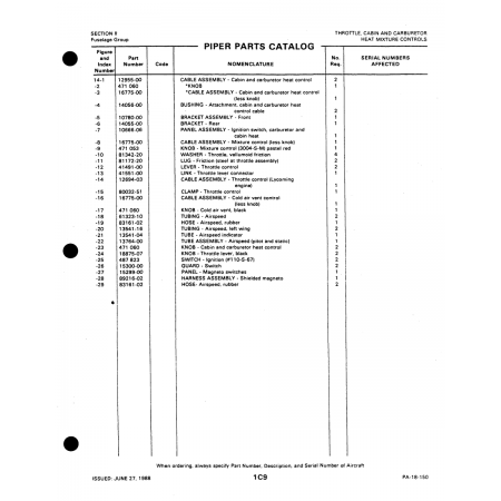 Aviation Part 15300-00 for Piper PA-18-150 Aircraft Aviation Part 15300-00 for Piper PA-18-150 Aircraft