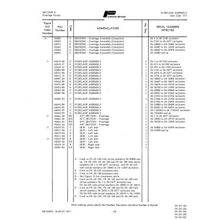 PA-28-235 — with serial numbers for Piper PA-28 Cherokee