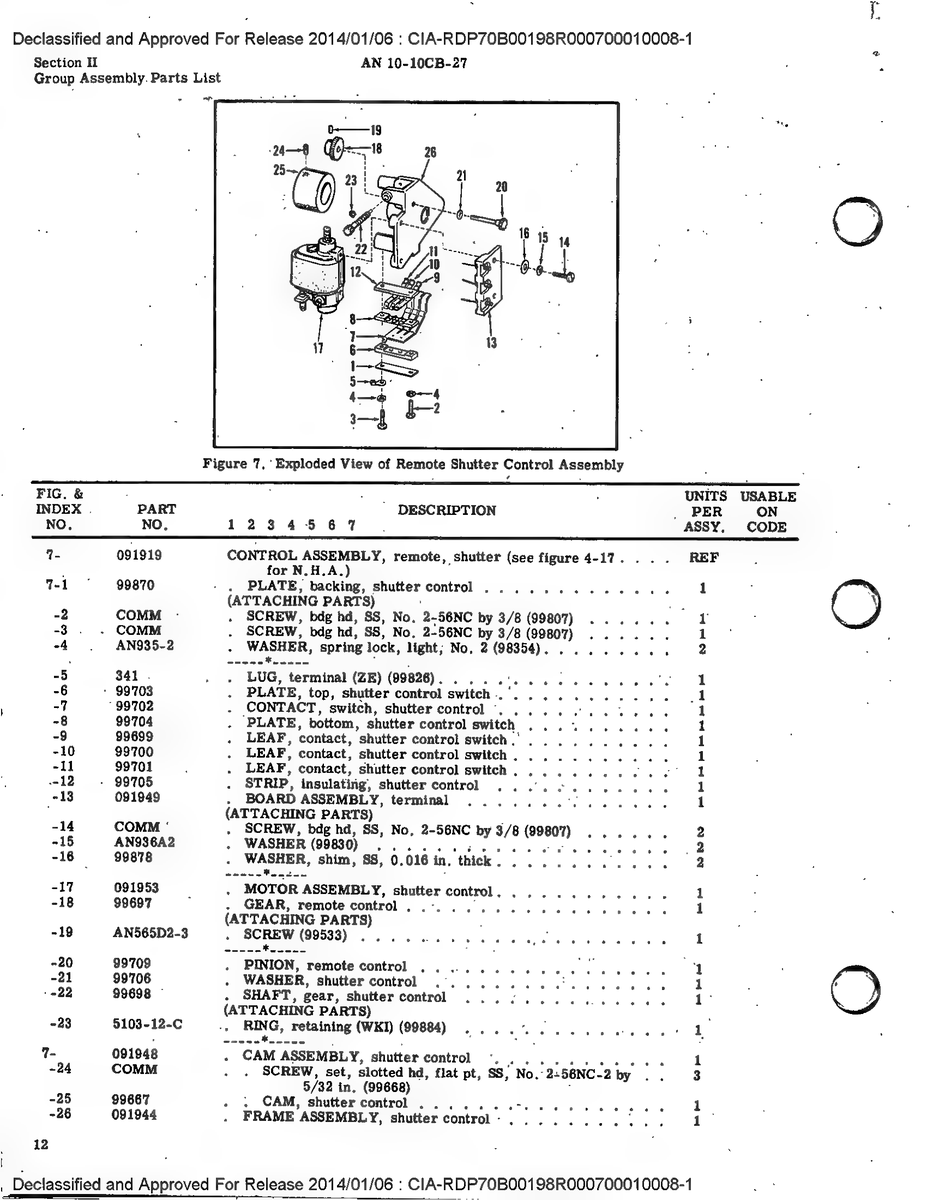 Aviation Part 5103-12-C for Bell 49 Aircraft