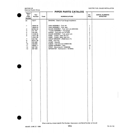 Aviation Part 18049-43 for Piper PA-18-150 Aircraft Aviation Part 18049-43 for Piper PA-18-150 Aircraft