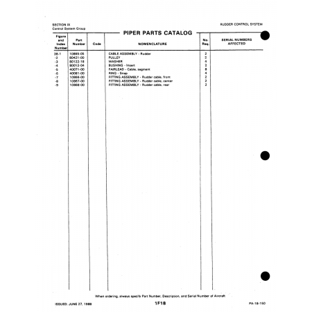 Aviation Part 40081 for Piper PA-18-150 Aircraft Aviation Part 40081 for Piper PA-18-150 Aircraft
