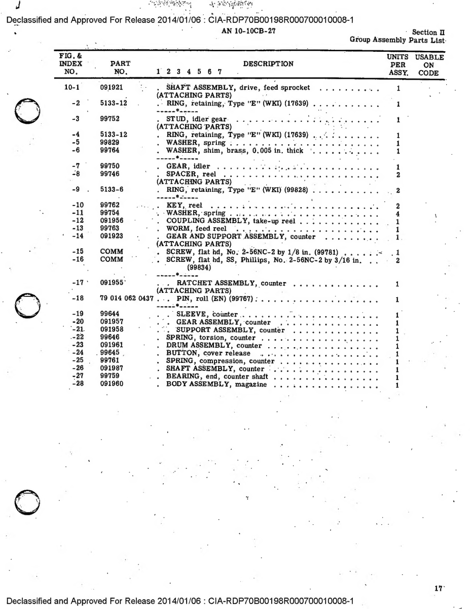 Aviation Part 5133-6 for Bell 49 Aircraft