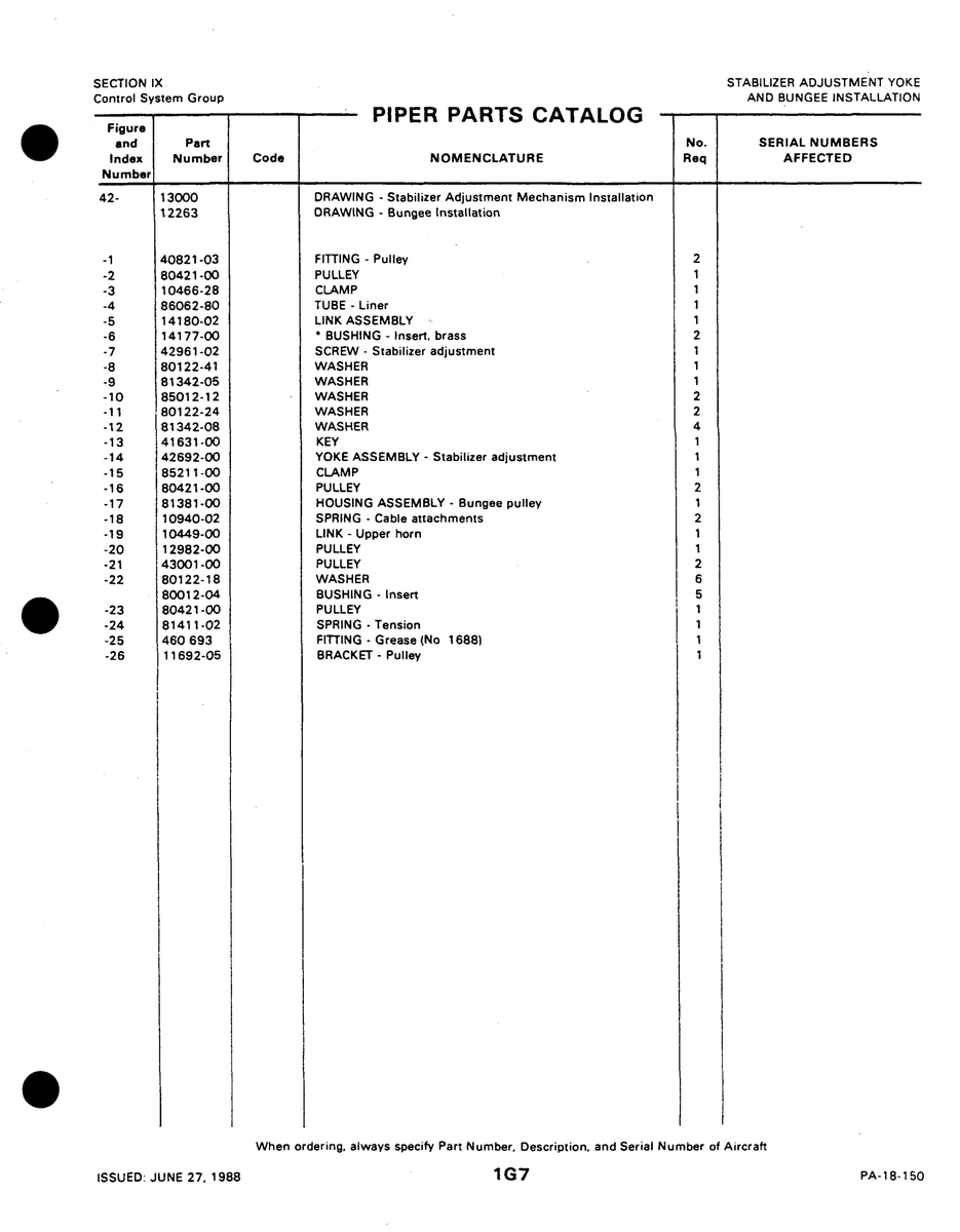 Aviation Part 81381-00 for Piper PA-18-150 Aircraft