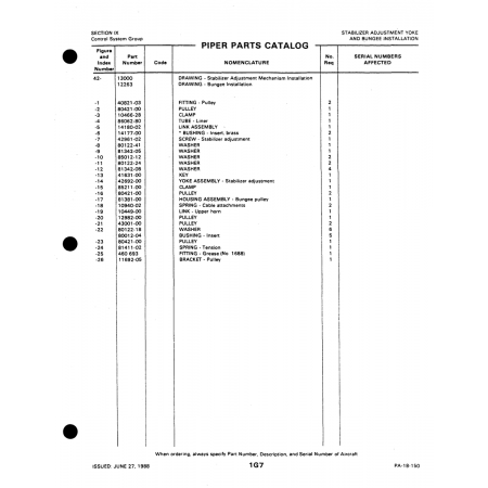 Aviation Part 12982-00 for Piper PA-18-150 Aircraft Aviation Part 12982-00 for Piper PA-18-150 Aircraft