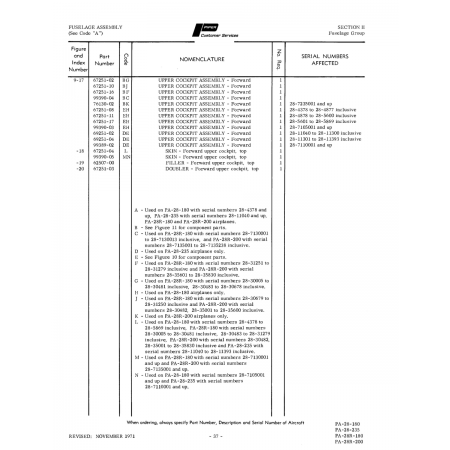 Aviation Part 28-7110001andup for Piper PA-28 Cherokee Aircraft Aviation Part 28-7110001andup for Piper PA-28 Cherokee Aircraft