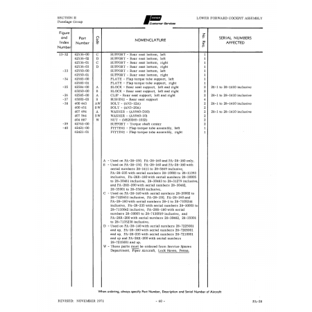 Aviation Part 65003-03 for Piper PA-28 Cherokee Aircraft