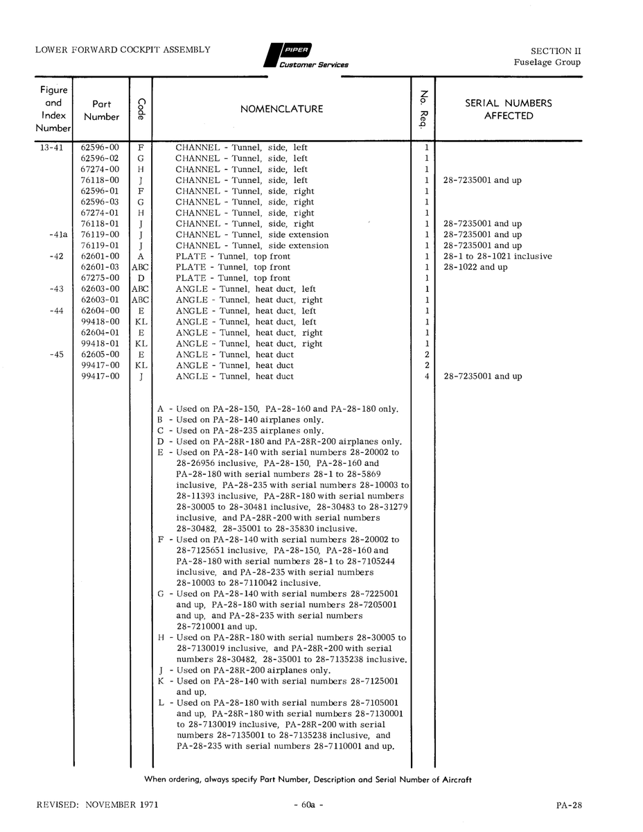 Aviation Part 67274-01 for Piper PA-28 Cherokee Aircraft