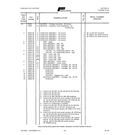 Aviation Part 99471-01 for Piper PA-28 Cherokee Aircraft Aviation Part 99471-01 for Piper PA-28 Cherokee Aircraft