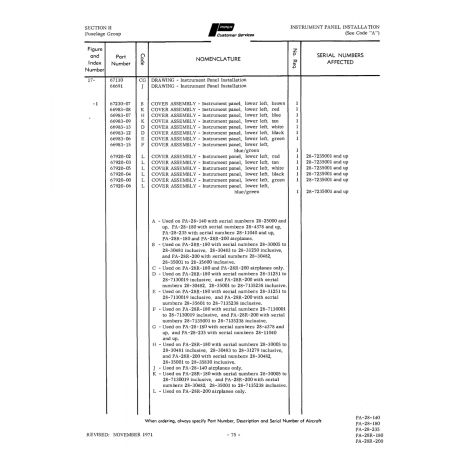 Aviation Part 67920-03 for Piper PA-28 Cherokee Aircraft Aviation Part 67920-03 for Piper PA-28 Cherokee Aircraft