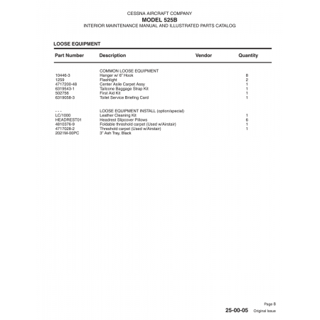 Aviation Part (6319543-1) — Cessna 525B Aviation Part (6319543-1) — Cessna 525B