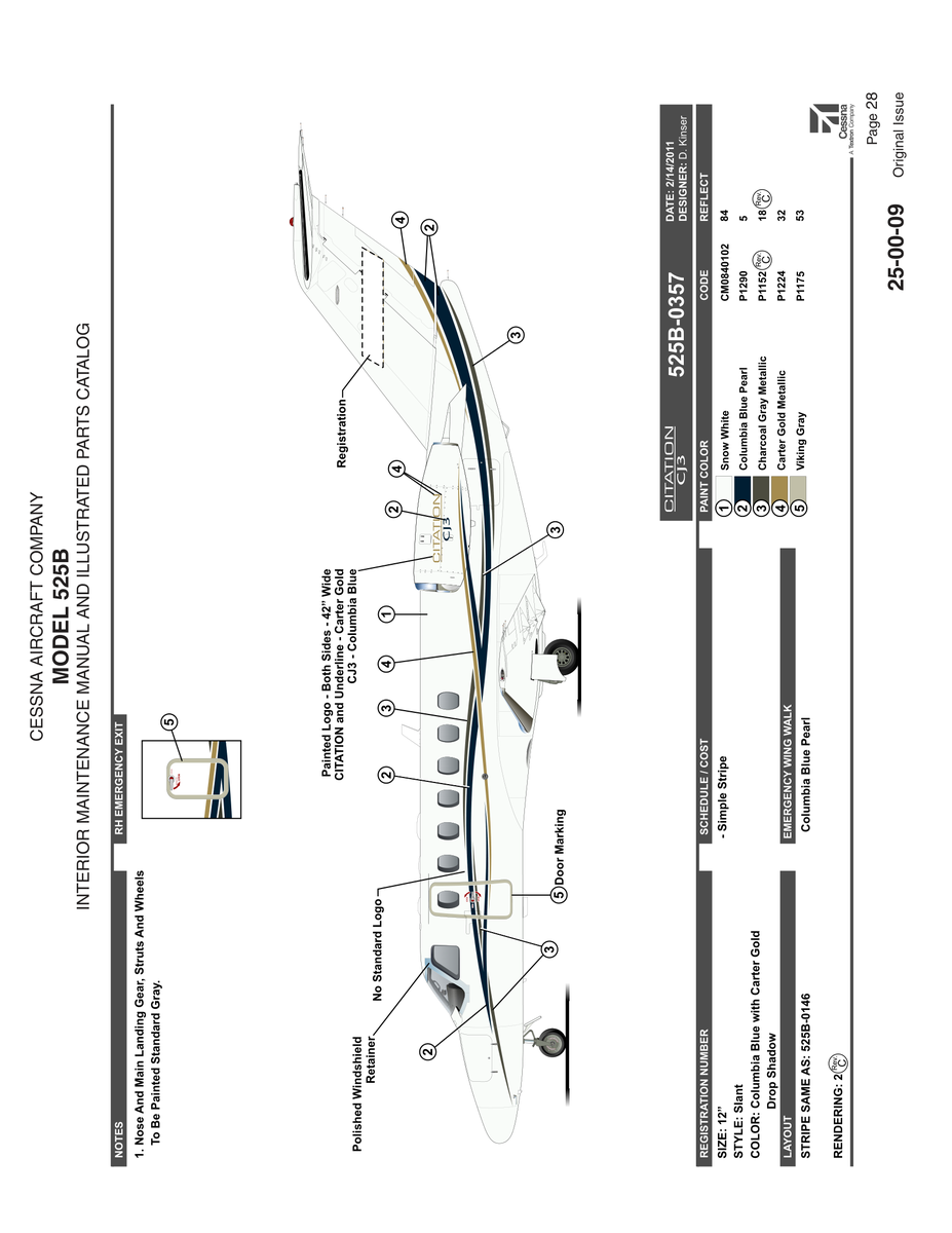 Aviation Part 525B-0357 for Cessna 525B Aircraft