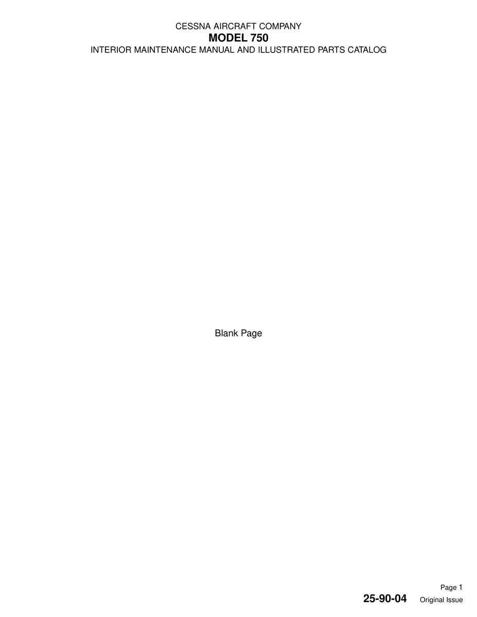 Original Issue 25-90-04 for Cessna 750 Aircraft