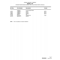 Aviation Part P1105V for Cessna 750 Aircraft