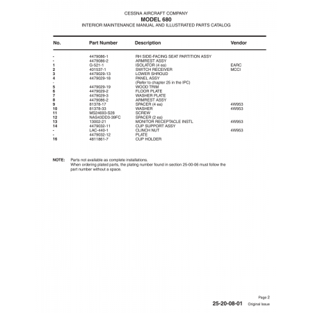Aviation Part (13002-21) — Cessna 680 Aviation Part (13002-21) — Cessna 680
