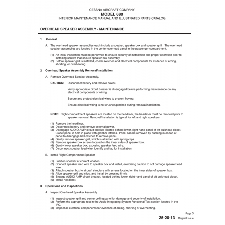Original Issue (25-20-13) — Cessna 680 Original Issue (25-20-13) — Cessna 680