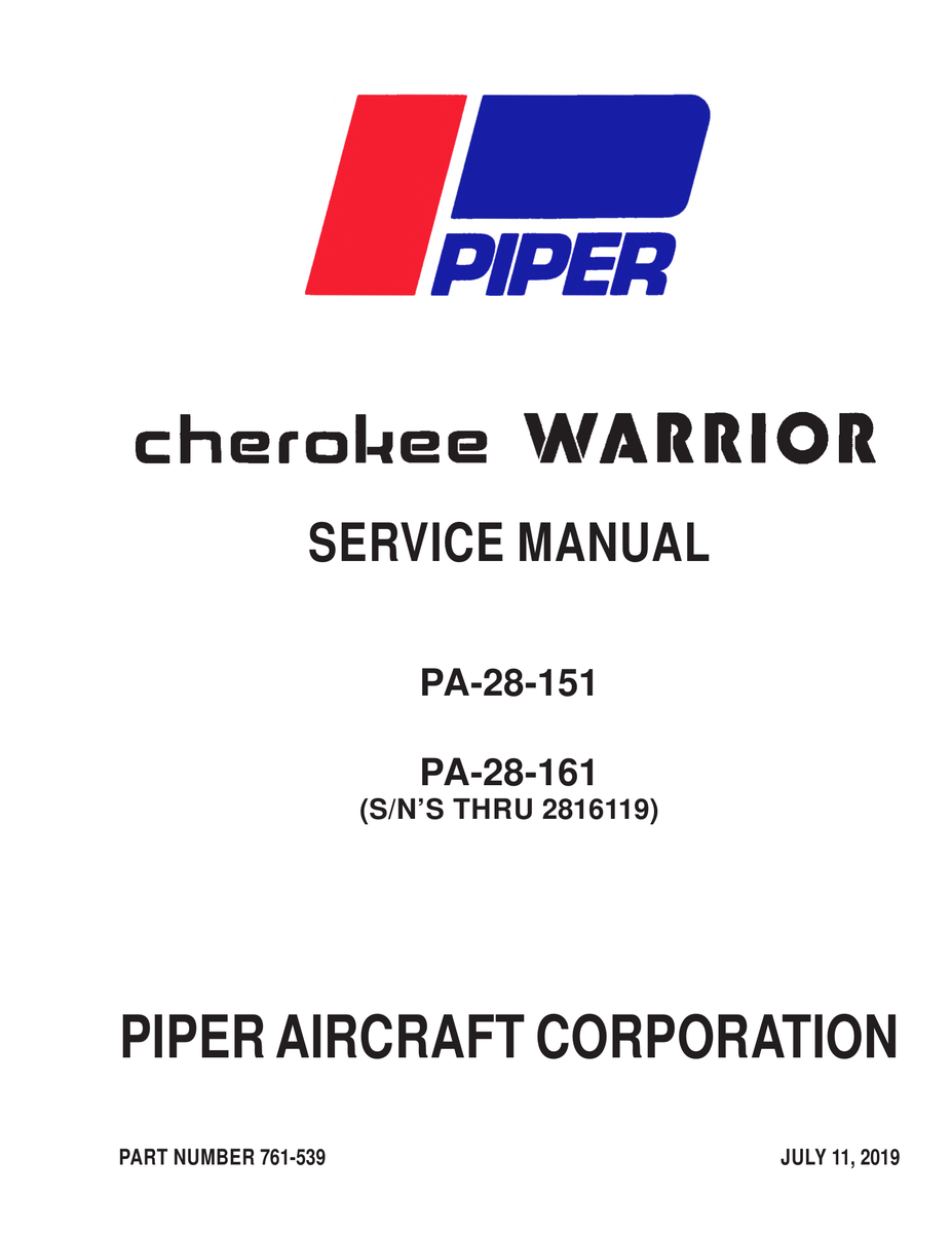 Aviation Part PA-28-161 for Piper PA-28-161 Warrior Aircraft