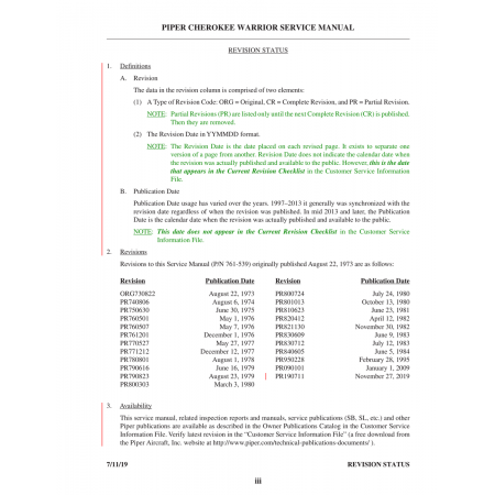 Aviation Part (PR780801) — Piper PA-28-161 Aviation Part (PR780801) — Piper PA-28-161