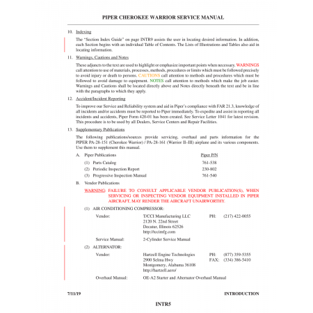 Aviation Part (230-802) — Piper PA-28-161 Aviation Part (230-802) — Piper PA-28-161