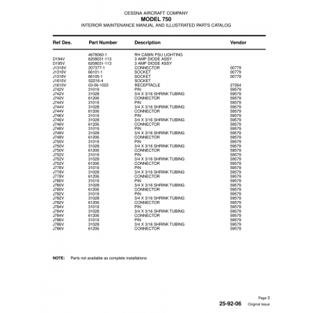 Aviation Part (J780V) — Cessna 750 Aviation Part (J780V) — Cessna 750