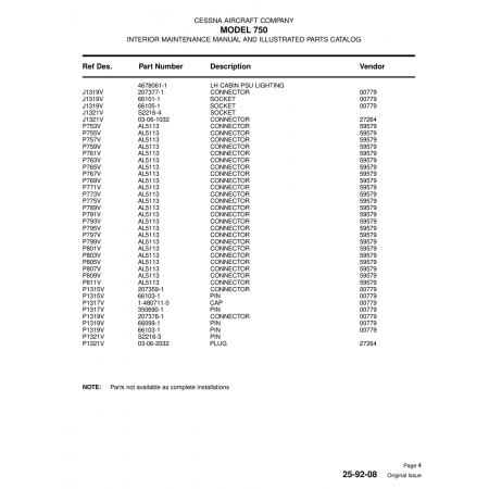 Aviation Part (P809V) — Cessna 750 Aviation Part (P809V) — Cessna 750