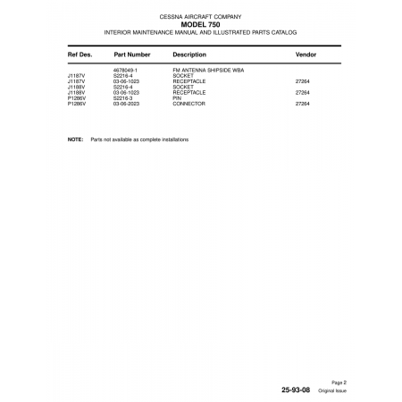Aviation Part (4678049-1) — Cessna 750 Aviation Part (4678049-1) — Cessna 750