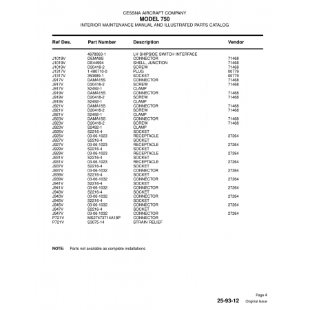 Aviation Part (P721V) — Cessna 750 Aviation Part (P721V) — Cessna 750
