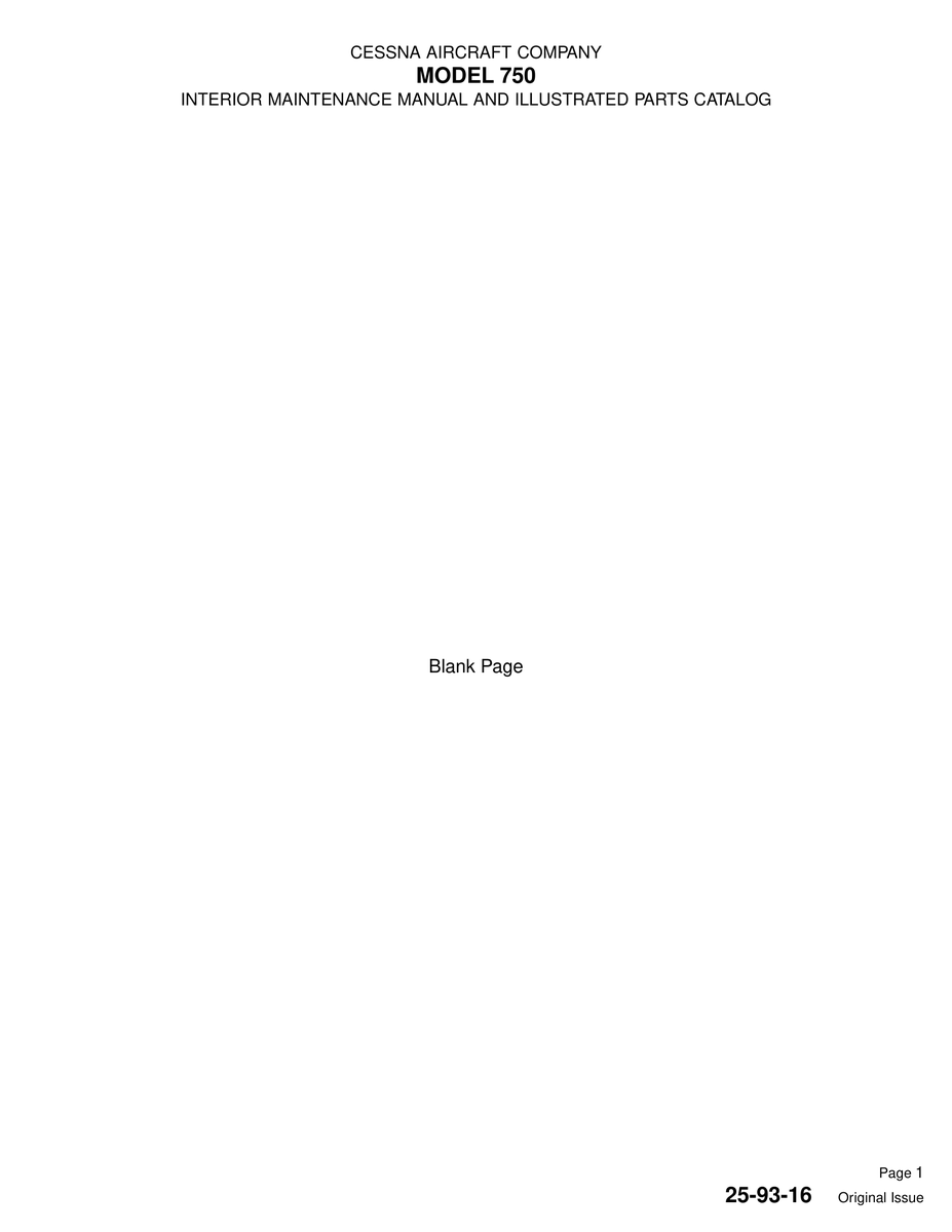 Original Issue 25-93-16 for Cessna 750 Aircraft