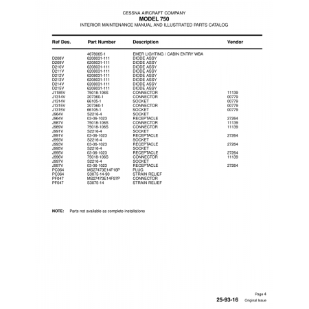 Aviation Part (S3075-14-90) — Cessna 750 Aviation Part (S3075-14-90) — Cessna 750