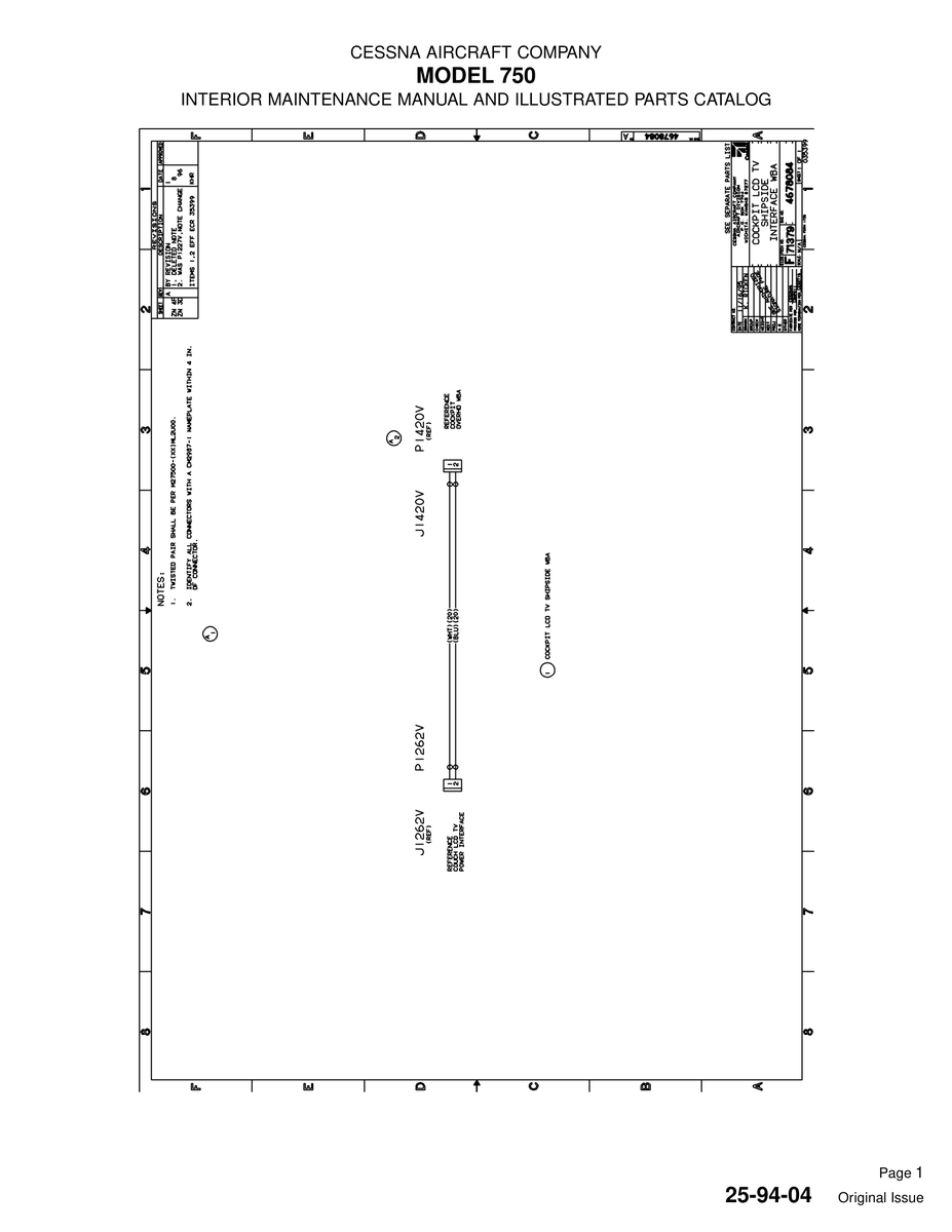 Original Issue 25-94-04 for Cessna 750 Aircraft