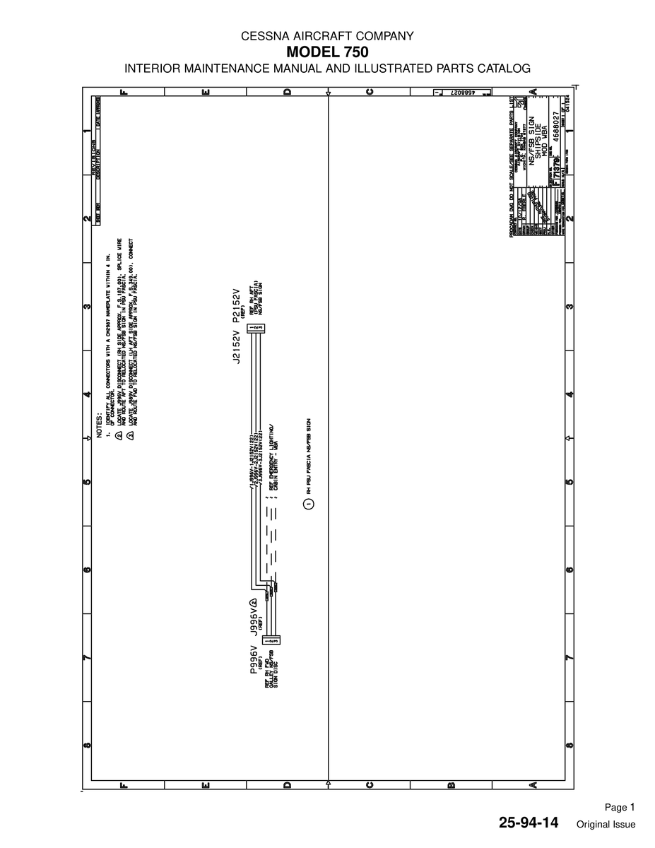 Original Issue 25-94-14 for Cessna 750 Aircraft