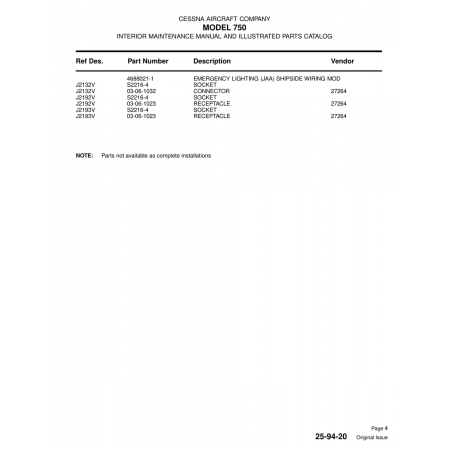 Aviation Part (4688021-1) — Cessna 750 Aviation Part (4688021-1) — Cessna 750