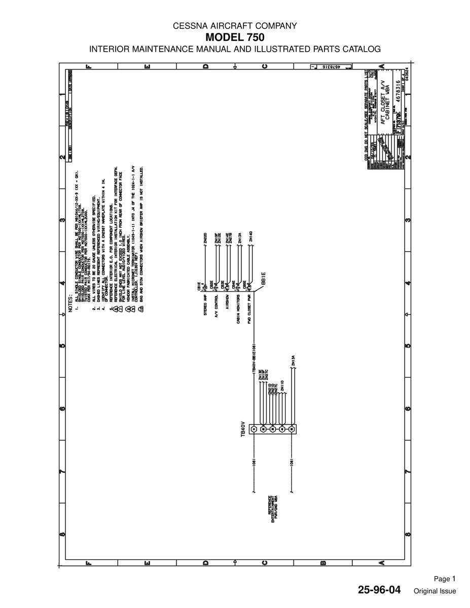 Original Issue 25-96-04 for Cessna 750 Aircraft