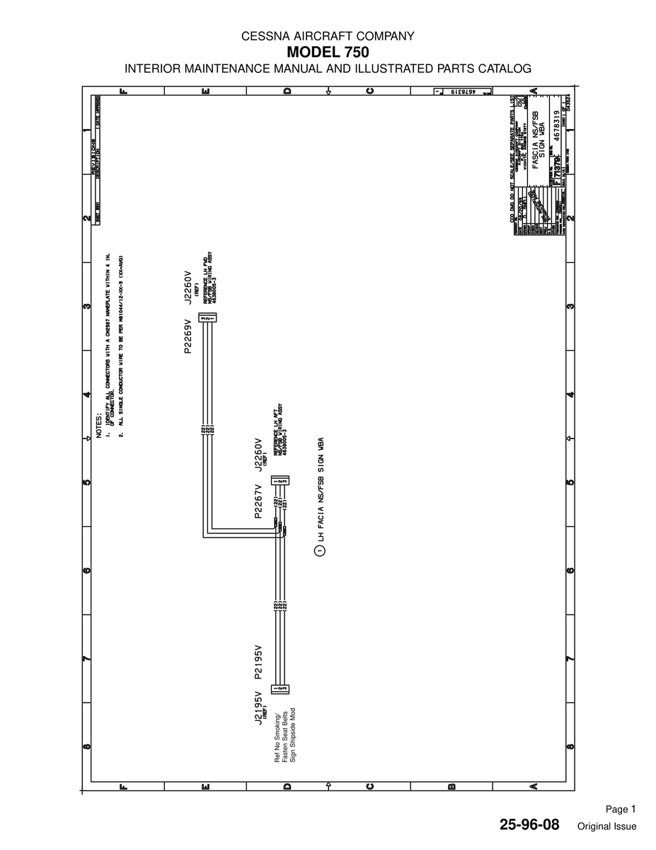 Original Issue 25-96-08 for Cessna 750 Aircraft