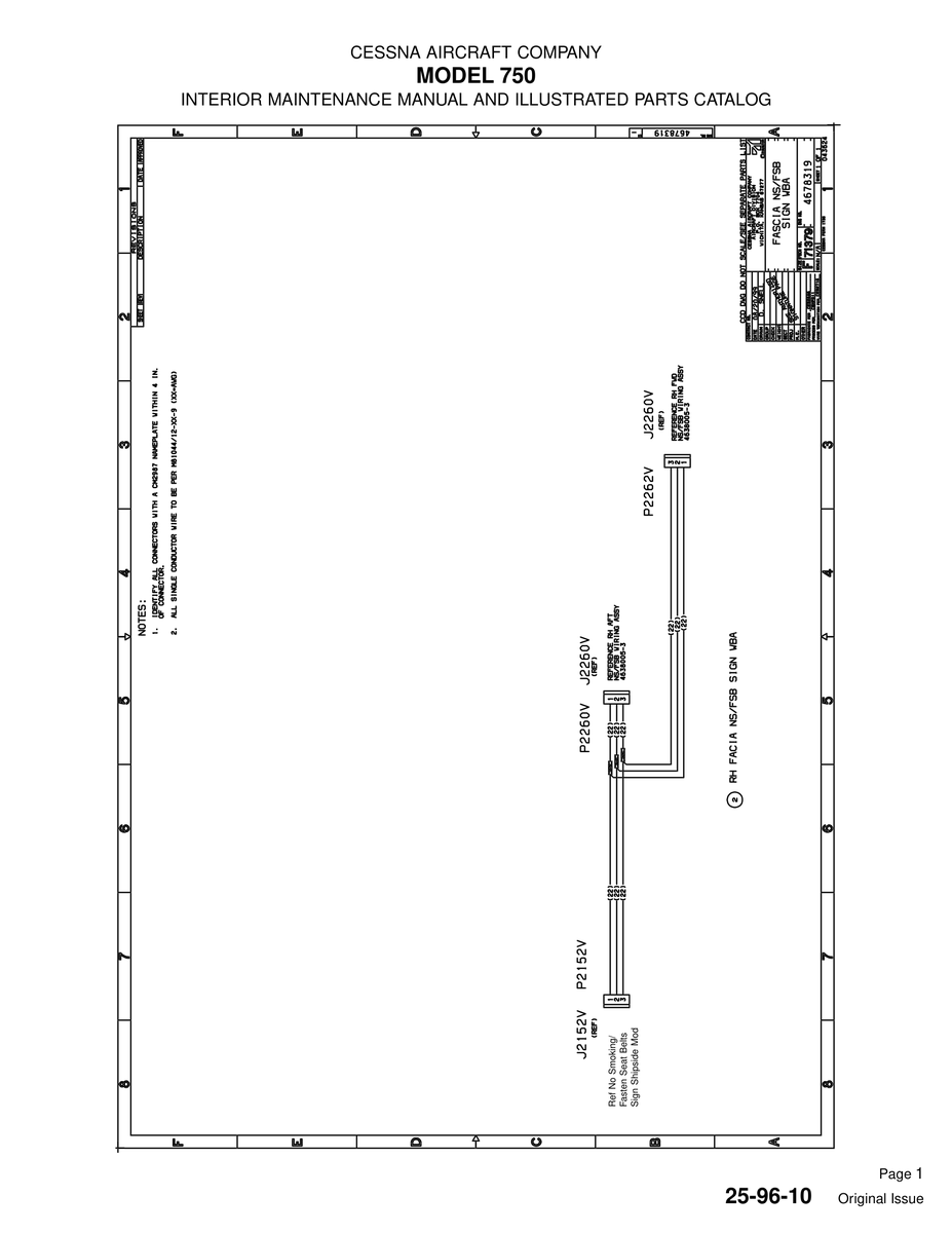 Original Issue 25-96-10 for Cessna 750 Aircraft