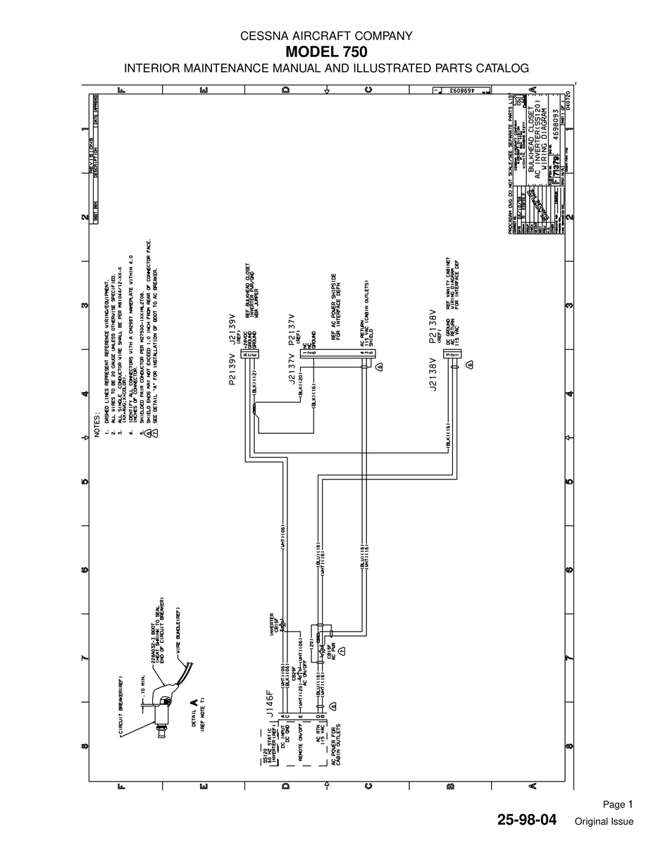 Original Issue 25-98-04 for Cessna 750 Aircraft