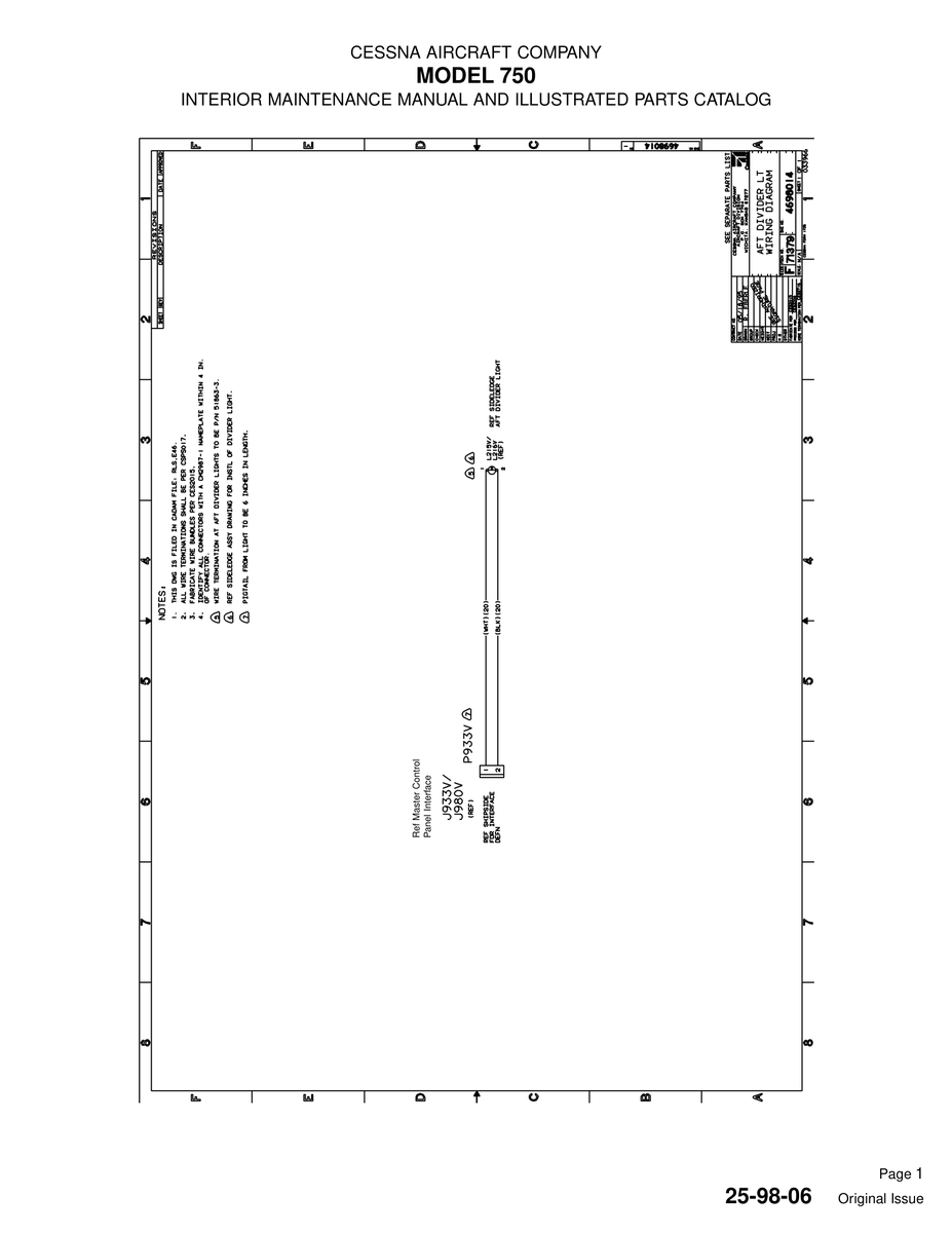 Original Issue 25-98-06 for Cessna 750 Aircraft