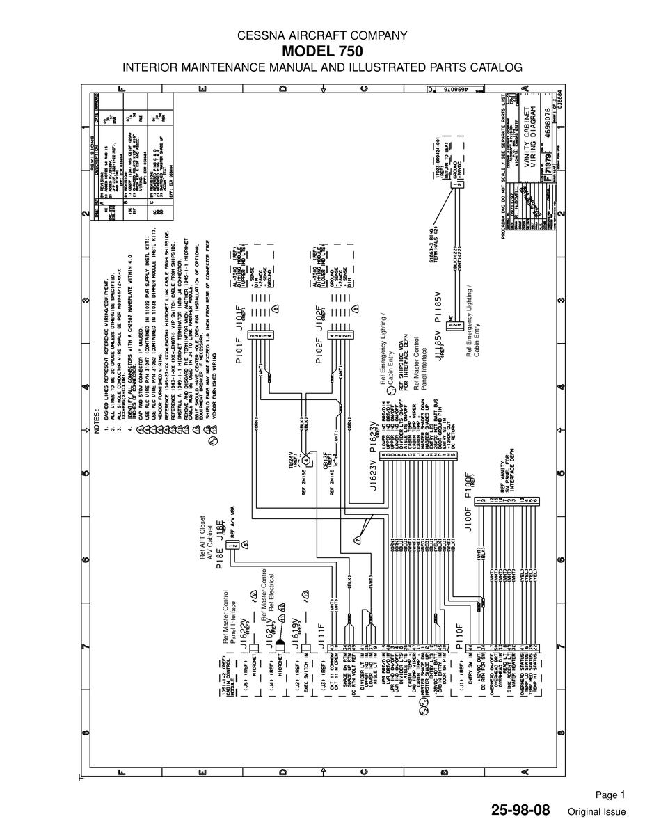 Original Issue 25-98-08 for Cessna 750 Aircraft